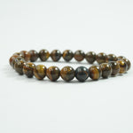 Load image into Gallery viewer, Tiger&#39;s Eye Bracelet: Boosts Self Confidence - Round Beads 8mm
