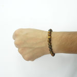 Load image into Gallery viewer, Tiger&#39;s Eye Bracelet: Boosts Self Confidence - Round Beads 8mm
