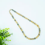 Multi Fluorite Necklace: Square Beads 1 Layer