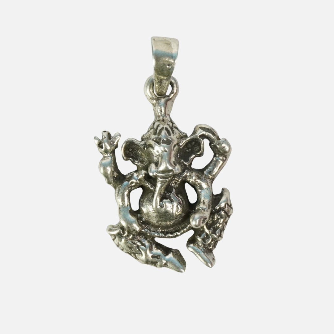 Ganesha Silver Pendant : Modaka Priya (Medium)