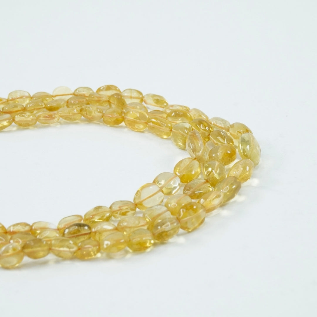 Citrine Necklace: Abundance - Petal Beads 3 Layer