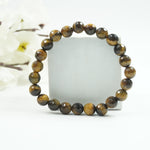 Load image into Gallery viewer, Tiger&#39;s Eye Bracelet: Boosts Self Confidence - Round Cut Beads 8mm
