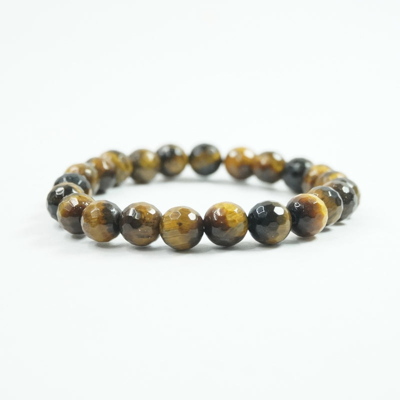 Tiger's Eye Bracelet: Boosts Self Confidence - Round Cut Beads 8mm