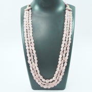 Rose Quartz Necklace: Unconditional Love - Petal Beads 3 Layer