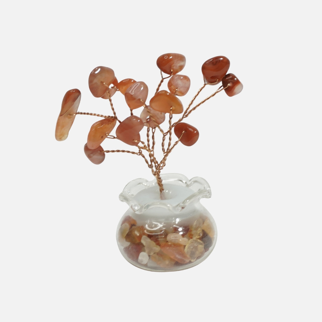 Red Agate Crystal Tree (Gravel Vase Base): Strength & Stability