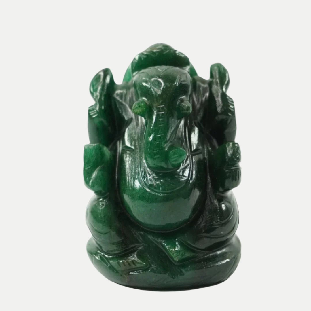 Aventurine Green Ganesha Idol: Good Health