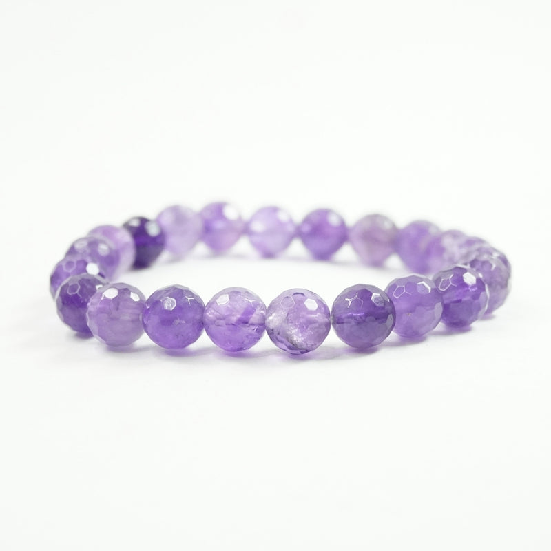 Amethyst Bracelet: Peace and Calm - Round Cut Beads 8mm