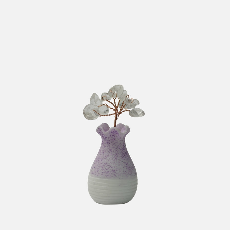 Clear Quartz Crystal Tree - Small Vase Base