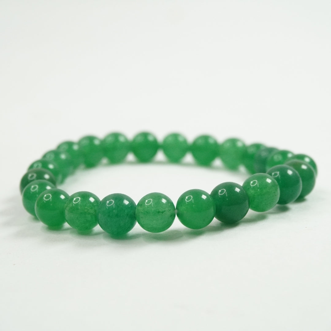 Green Aventurine Bracelet: Good Health - Round Beads 8mm