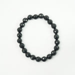 Black Tourmaline Bracelet: Protection - Round Cut Beads 8mm