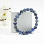 Load image into Gallery viewer, Lapis Lazuli Bracelet: Wisdom - Round Cut 8mm
