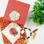 Navratri Gift Box: Pyrite, Garnet and Rainbow Moonstone Bracelet