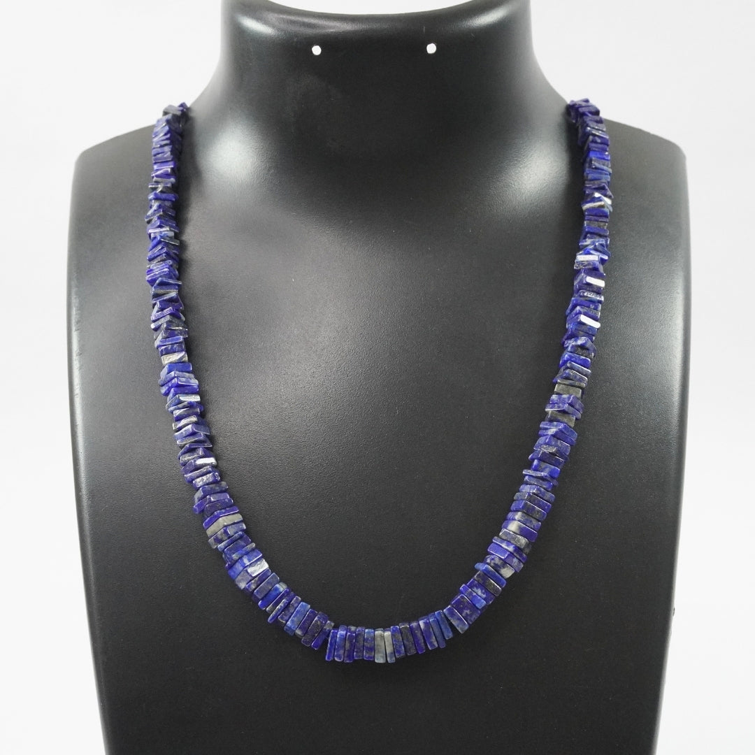 Lapis Lazuli Necklace: Square Chip Cut Beads