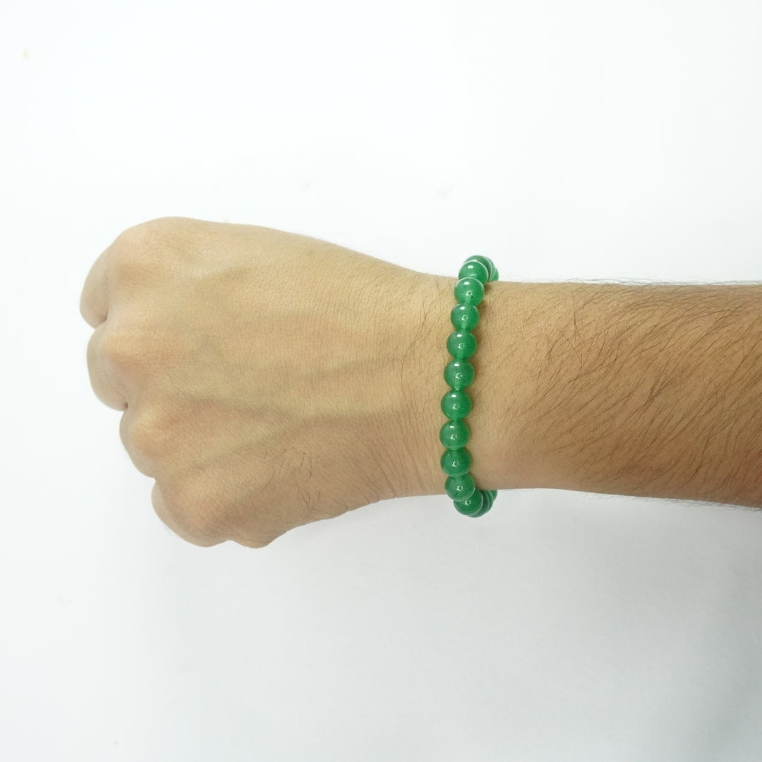 Green Aventurine Bracelet: Good Health - Round Beads 8mm