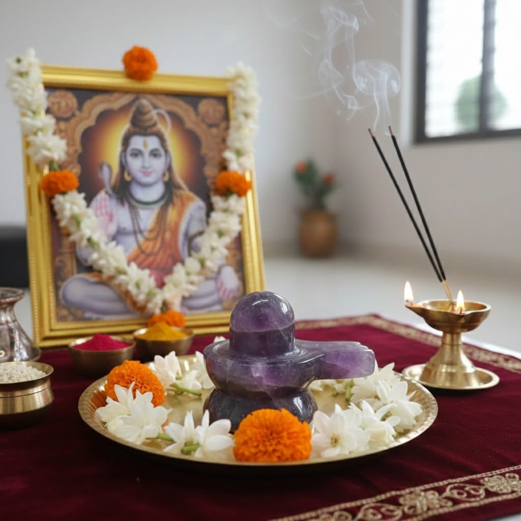 Amethyst Jaldhara Shivalingam: 1-50 gms