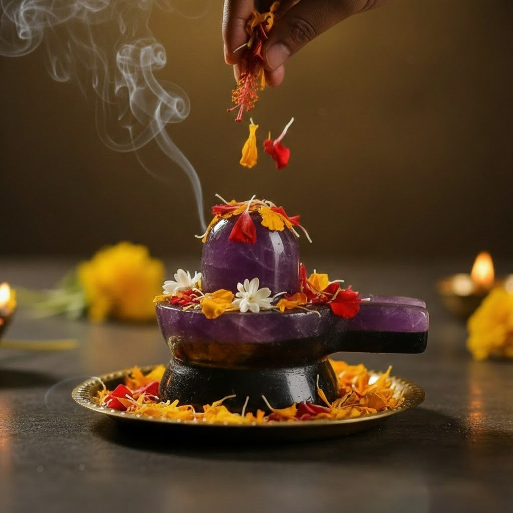 Amethyst Jaldhara Shivalingam: 1-50 gms