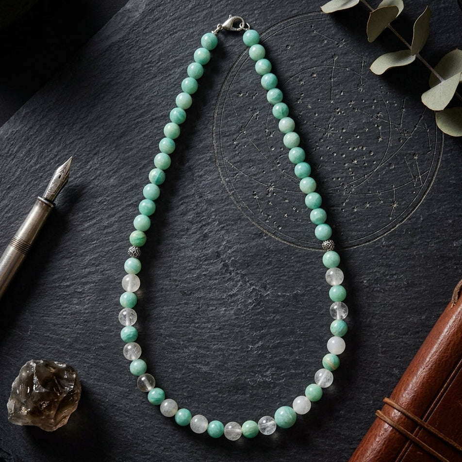 Amazonite & Clearquartz Necklace