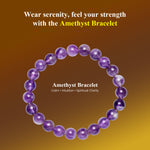 Load image into Gallery viewer, Amethyst Bracelet: Peace and Calm - Round Beads 8mm
