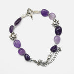 Load image into Gallery viewer, Amethyst Bracelet: Conch and Lotus Charms
