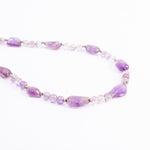 Load image into Gallery viewer, Amethyst Necklace: Peace and Calm - Leaf Shaped with Metal Beads
