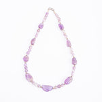 Load image into Gallery viewer, Amethyst Necklace: Peace and Calm - Leaf Shaped with Metal Beads
