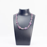 Load image into Gallery viewer, Amethyst Necklace: Peace and Calm - Leaf Shaped with Metal Beads
