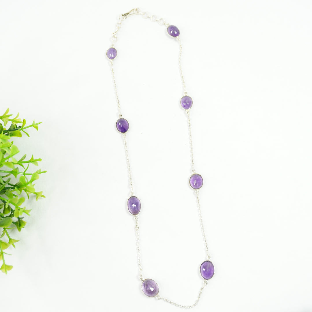 Amethyst Silver Necklace