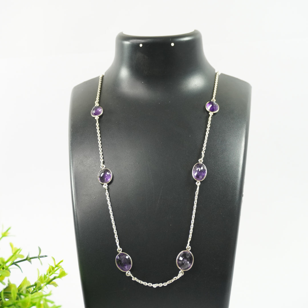 Amethyst Silver Necklace