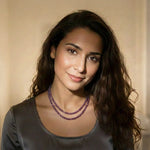 Load image into Gallery viewer, Amethyst Necklace: Peace and Calm - Oval Beads 2 Layer