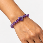 Load image into Gallery viewer, Amethyst Bracelet: Heart Stone
