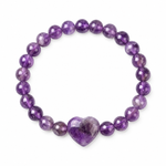 Load image into Gallery viewer, Amethyst Bracelet: Heart Stone