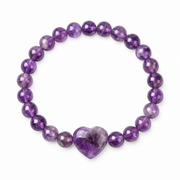Amethyst Bracelet: Heart Stone