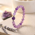 Load image into Gallery viewer, Amethyst Bracelet: Round Beads 8+12mm