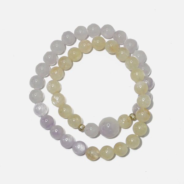 Amethyst & Citrine Bracelet : Balance & Abundance - Love Rocks
