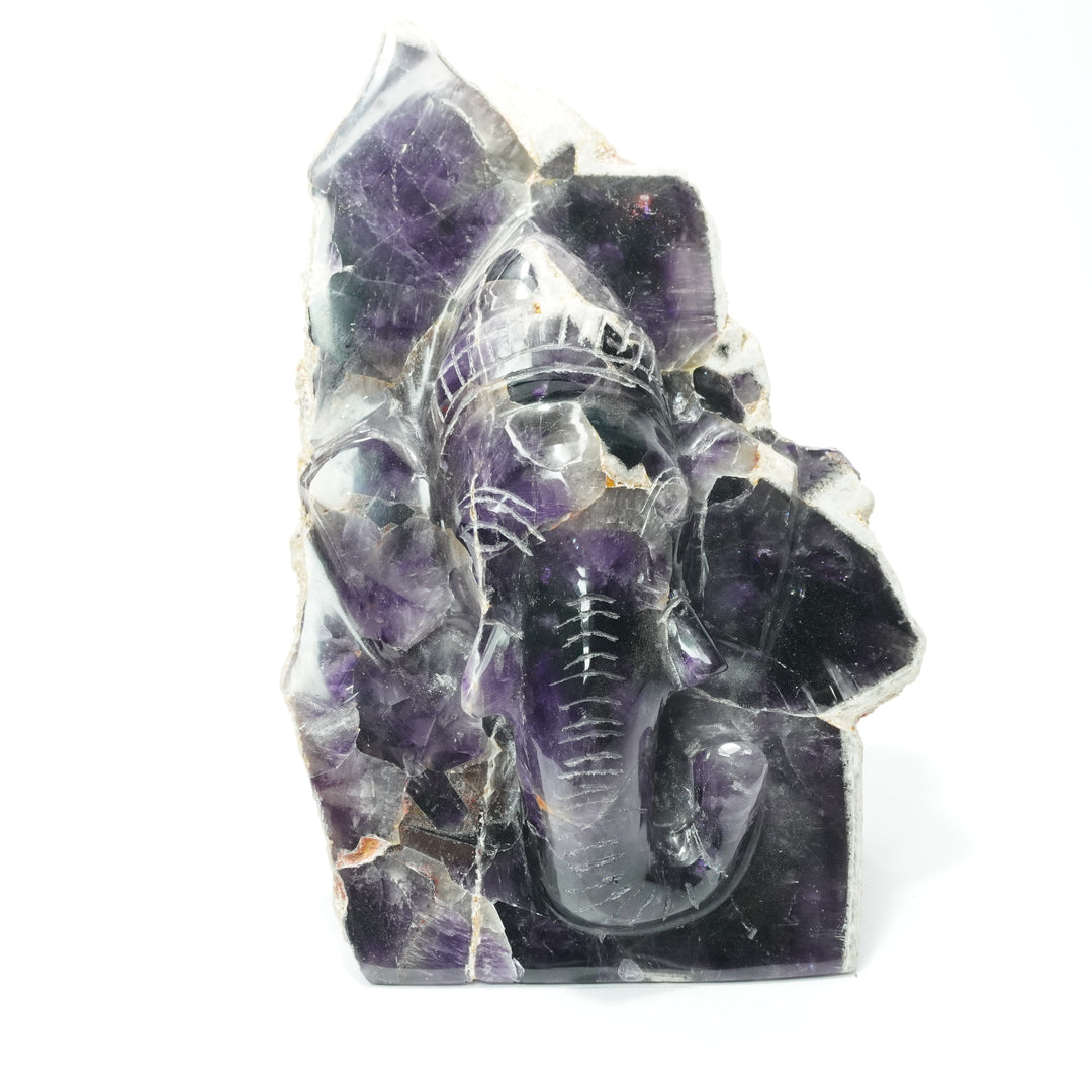 Amethyst Ganesha Idol: Peace and Calm - Face