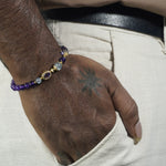 Load image into Gallery viewer, Amethyst &amp; Grey Moonstone Bracelet: Intuition &amp; Protection
