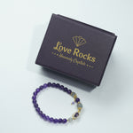 Load image into Gallery viewer, Amethyst &amp; Grey Moonstone Bracelet: Intuition &amp; Protection
