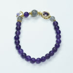 Load image into Gallery viewer, Amethyst &amp; Grey Moonstone Bracelet: Intuition &amp; Protection
