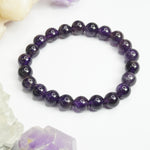 Load image into Gallery viewer, Amethyst Bracelet: Peace and Calm - Round Beads 8mm
