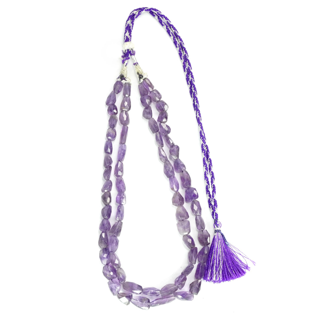 Amethyst Necklace: Peace and Calm - Multishaped 2 Layer