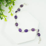 Load image into Gallery viewer, Amethyst Silver Bracelet - Small Oval
