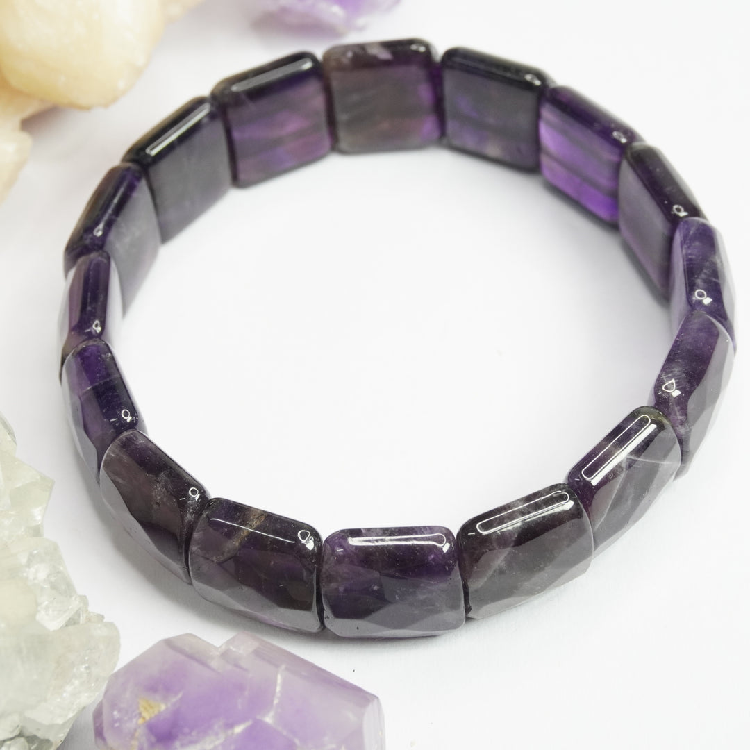 Amethyst Bracelet: Peace and Calm - Square Beads