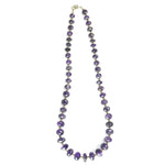 Load image into Gallery viewer, Amethyst Necklace: Peace and Calm - Oval with Metal Beads 1 Layer Necklace
