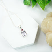 Amethyst Silver Pendant : Square
