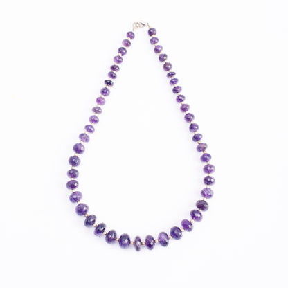 Amethyst with Metal Beads Necklace