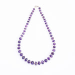 Load image into Gallery viewer, Amethyst Necklace: Peace and Calm - Oval with Metal Beads 1 Layer Necklace
