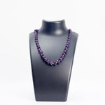 Load image into Gallery viewer, Amethyst Necklace: Peace and Calm - Oval with Metal Beads 1 Layer Necklace
