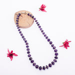 Load image into Gallery viewer, Amethyst Necklace: Peace and Calm - Oval with Metal Beads 1 Layer Necklace
