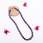 Load image into Gallery viewer, Amethyst Necklace: Peace and Calm - with Pearls Oval Cut Beads 1 Layer (2 beads pearl pattern)
