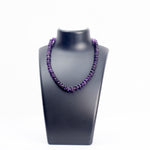 Load image into Gallery viewer, Amethyst Necklace: Peace and Calm - with Pearls Oval Cut Beads 1 Layer (2 beads pearl pattern)
